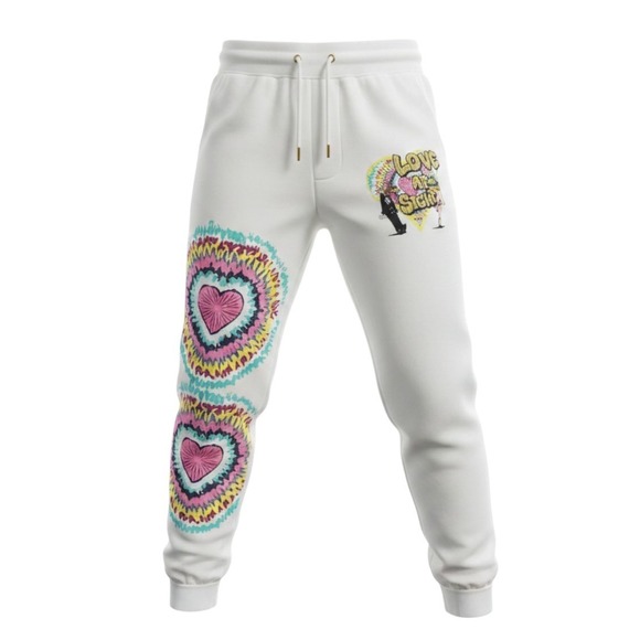 Genuine Authentic Garments Other - Genuine Authentic Garments Joggers Mens Medium White Love At Sight Looney Tunes